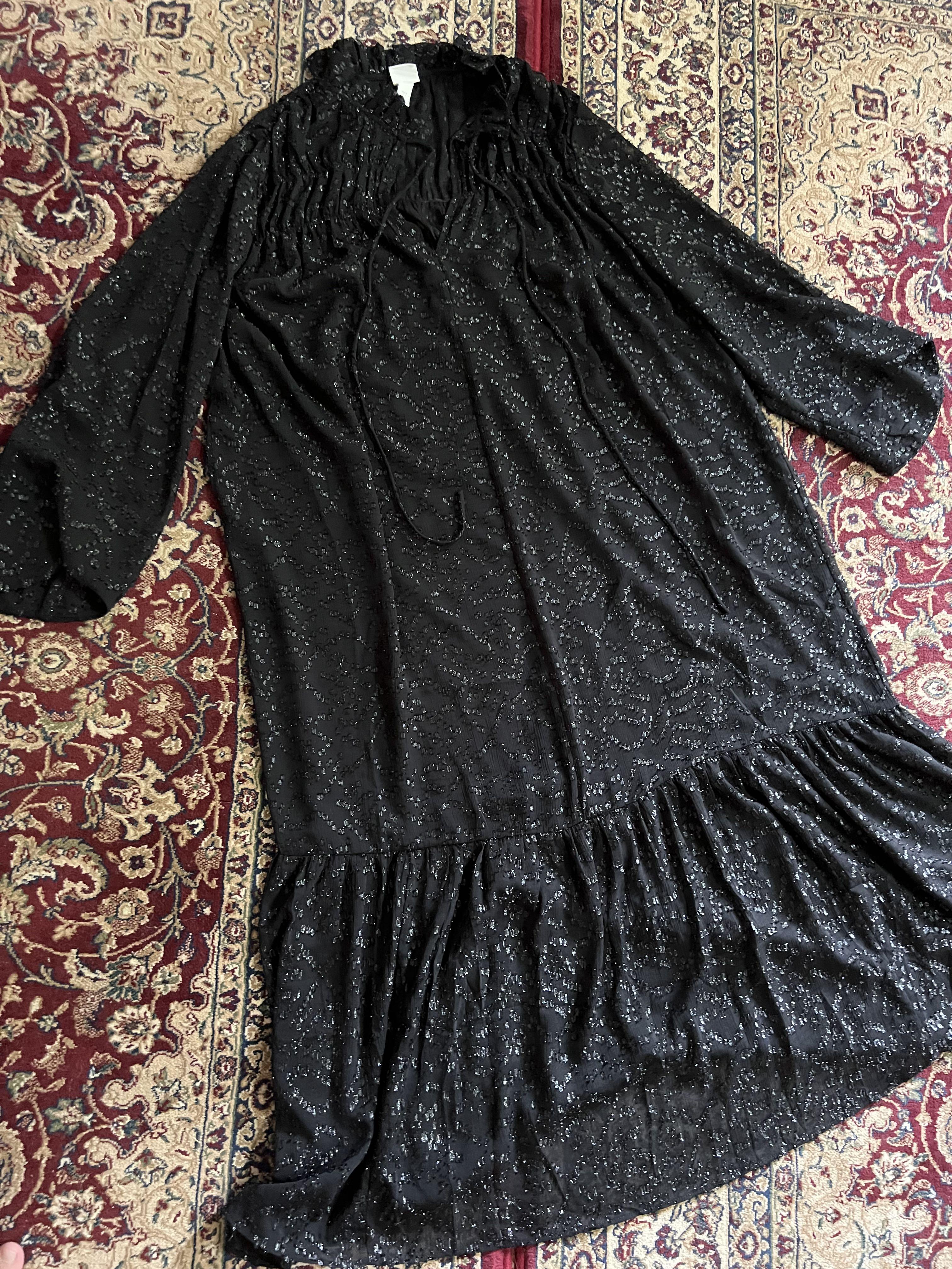 H&m black glitter dress top