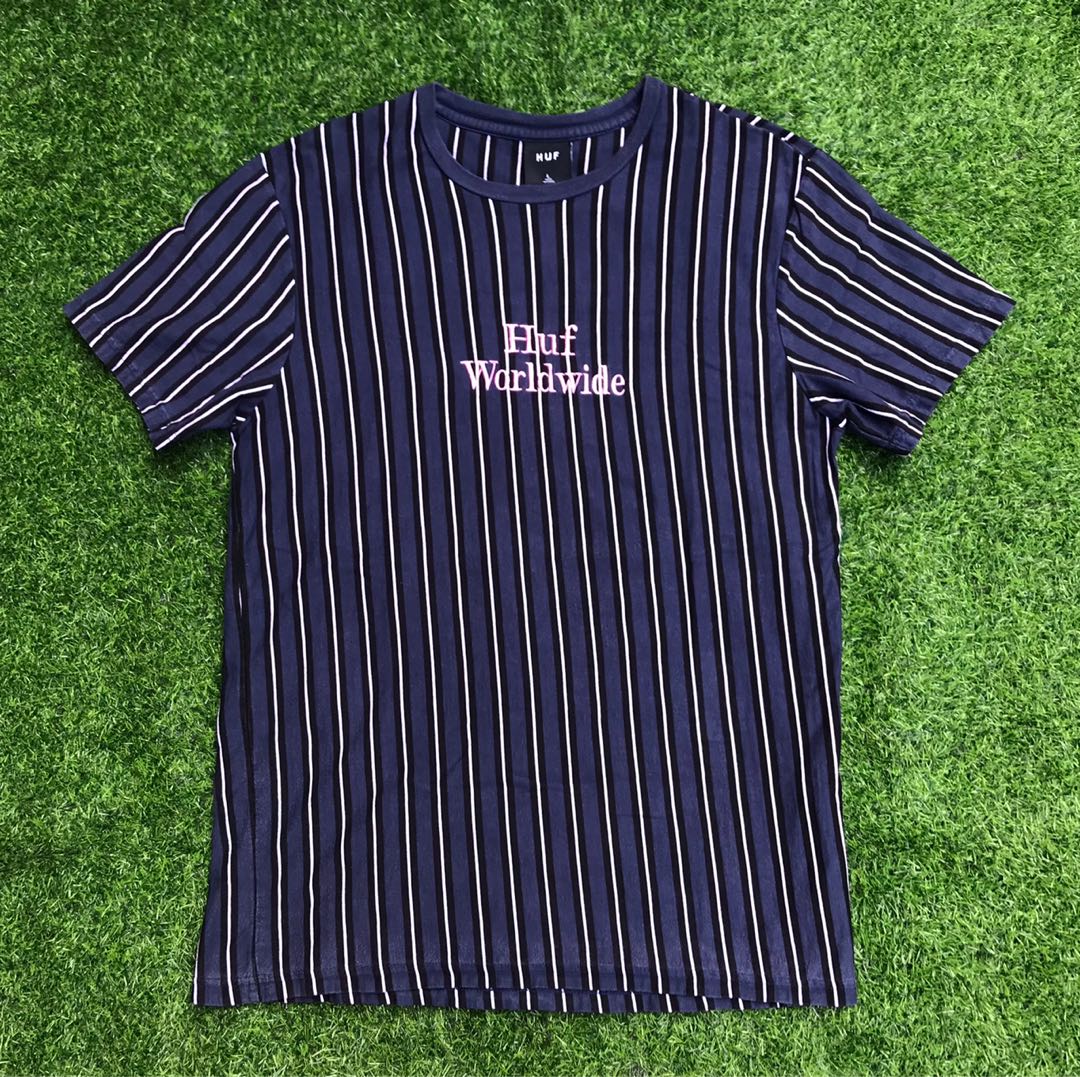 huf worldwide striped shirt green