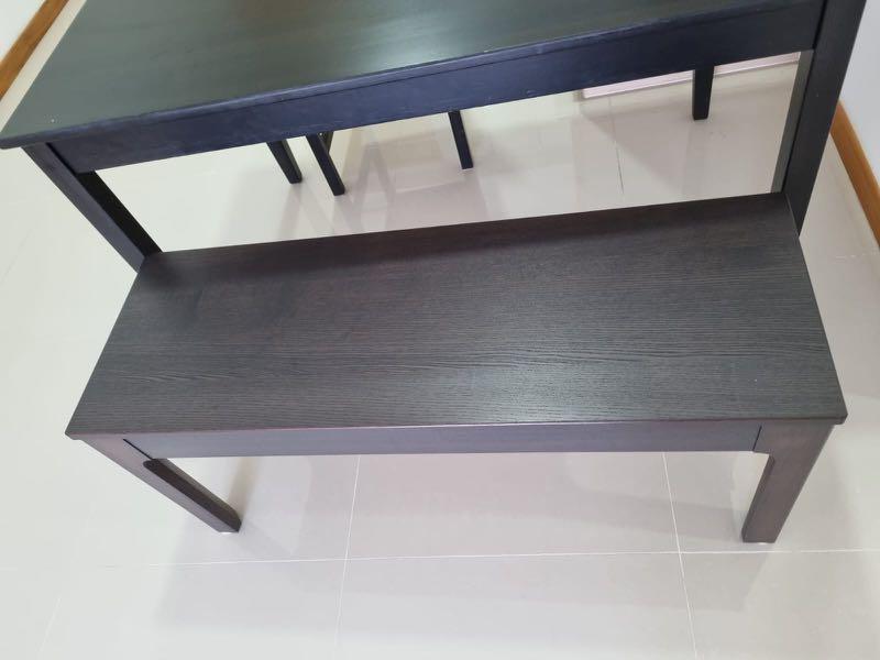 IKEA Table, chairs and long bench, Furniture & Home Living, Furniture