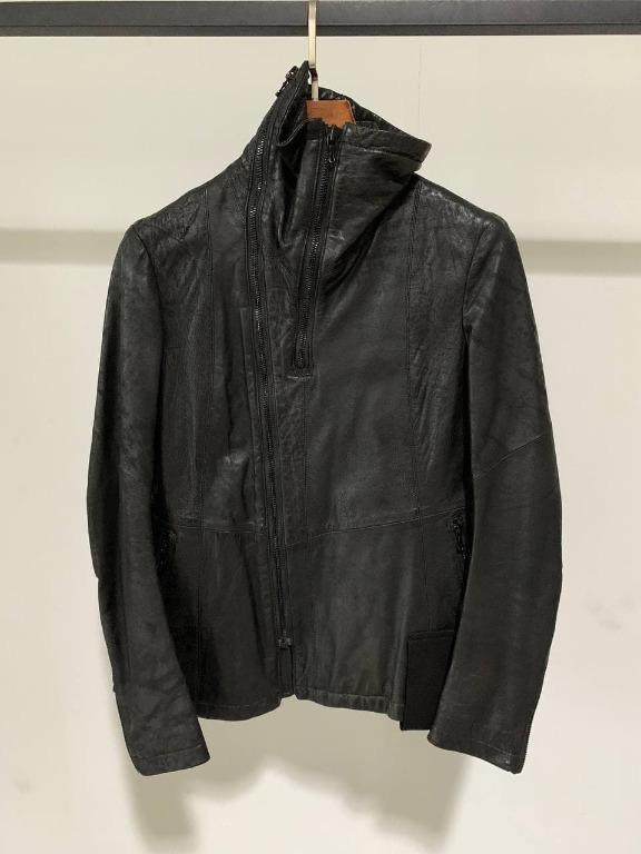 Double zipper sales leather jacket