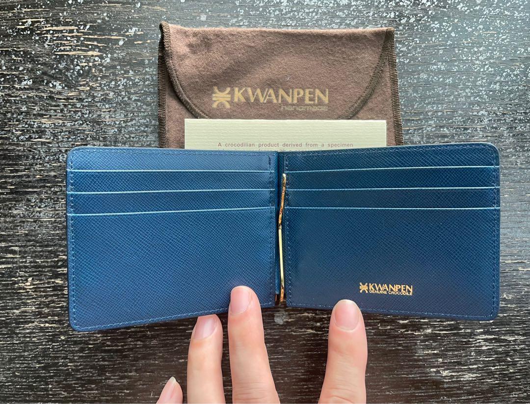 BLUE GENUINE HANDMADE OSTRICH BODY LEATHER BIFOLD WALLET CARD MONEY CLIP  FOR MEN