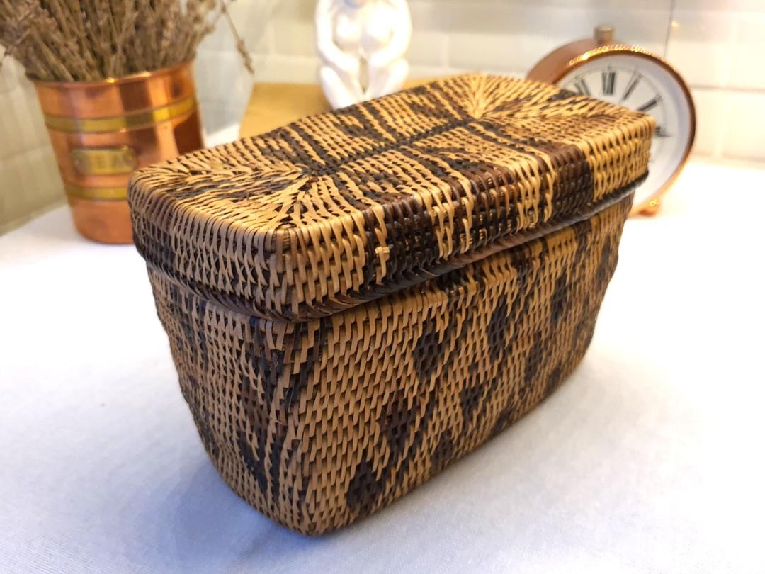 Mangyan Rectangle Basket with Lid, Furniture & Home Living, Home Improvement & Organization