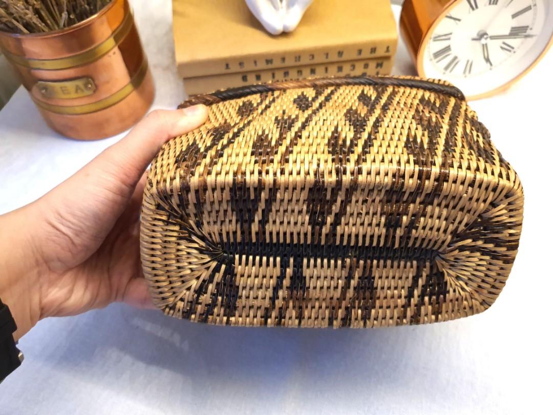 Mangyan Rectangle Basket with Lid, Furniture & Home Living, Home