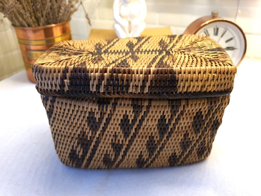 Mangyan Rectangle Basket with Lid, Furniture & Home Living, Home Improvement & Organization