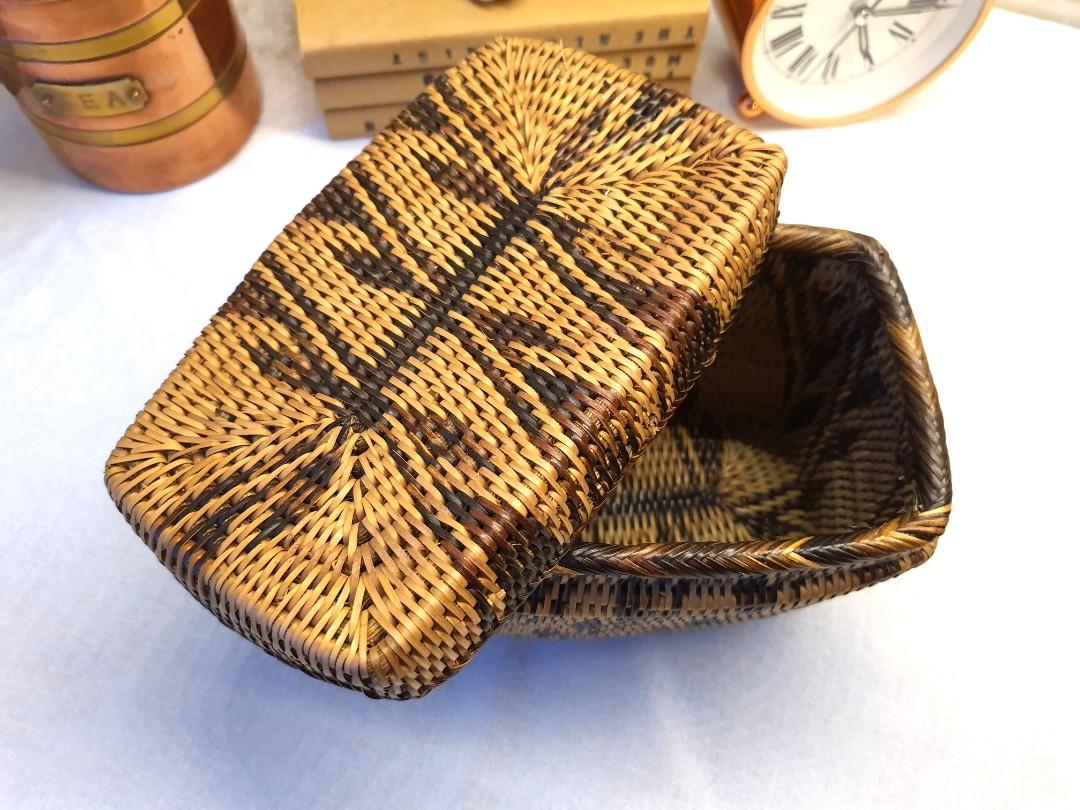 Mangyan Rectangle Basket with Lid, Furniture & Home Living, Home