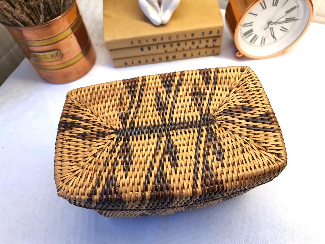 Mangyan Rectangle Basket with Lid, Furniture & Home Living, Home