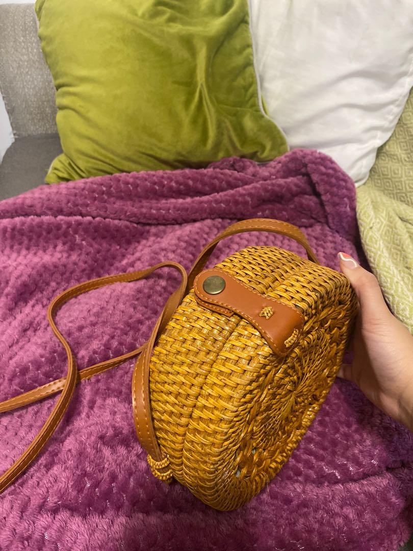 Native round rattan cross body bag, Women's Fashion, Bags & Wallets, Beach Bags on Carousell