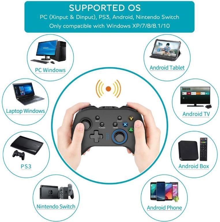  D8 Game Controller for iPhone iPad mini iOS MFi Android, Phone  Tablet Wireless Gaming Controller Bluetooth Gamepad for PC Switch Xbox PS4  (not PS5), Hall Effects Joysticks with Linear Trigger 