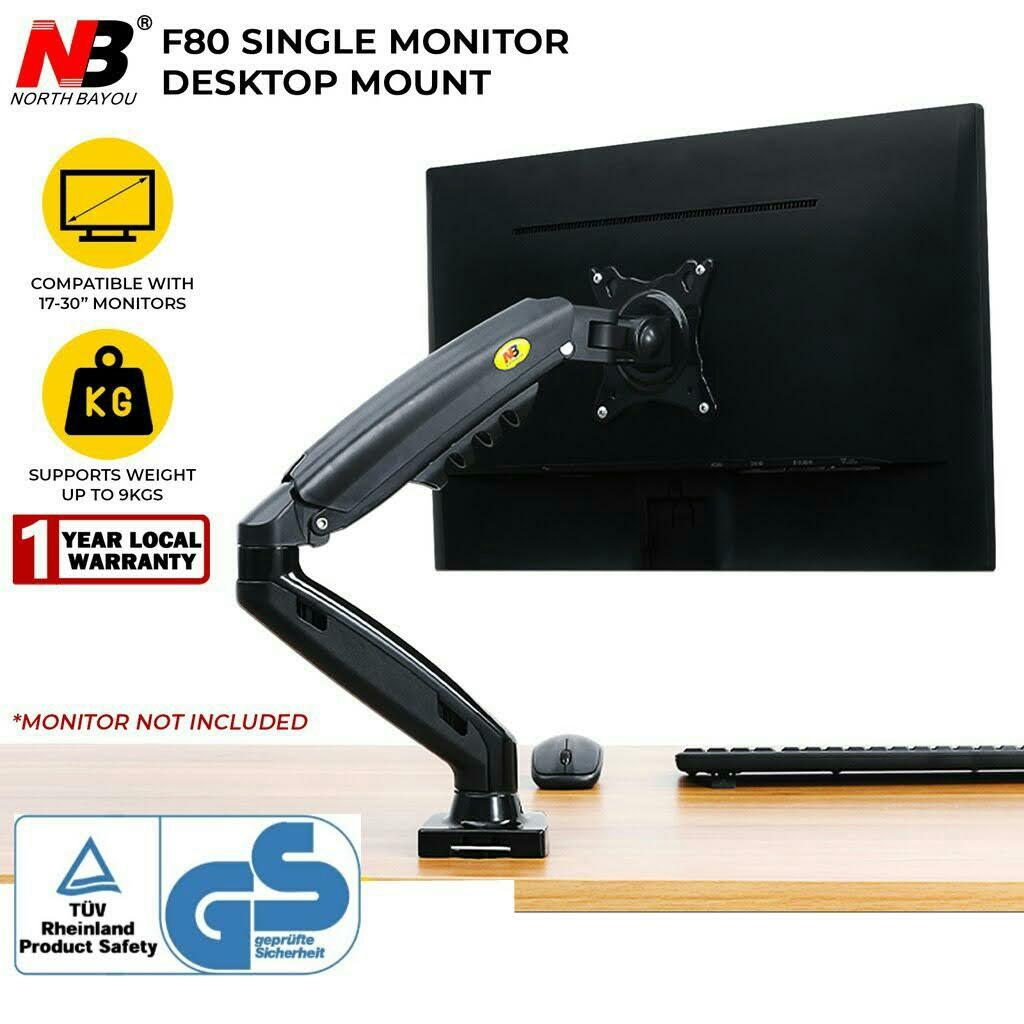 NB North Bayou F195A Dual Monitor Desk Mount Stand Full Motion Swivel Computer Monitor Arm Fits 2 Screens Up To 32