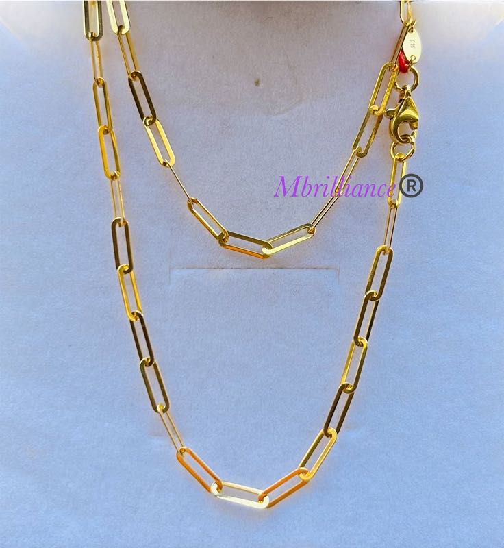 Gold paper clip necklace sale
