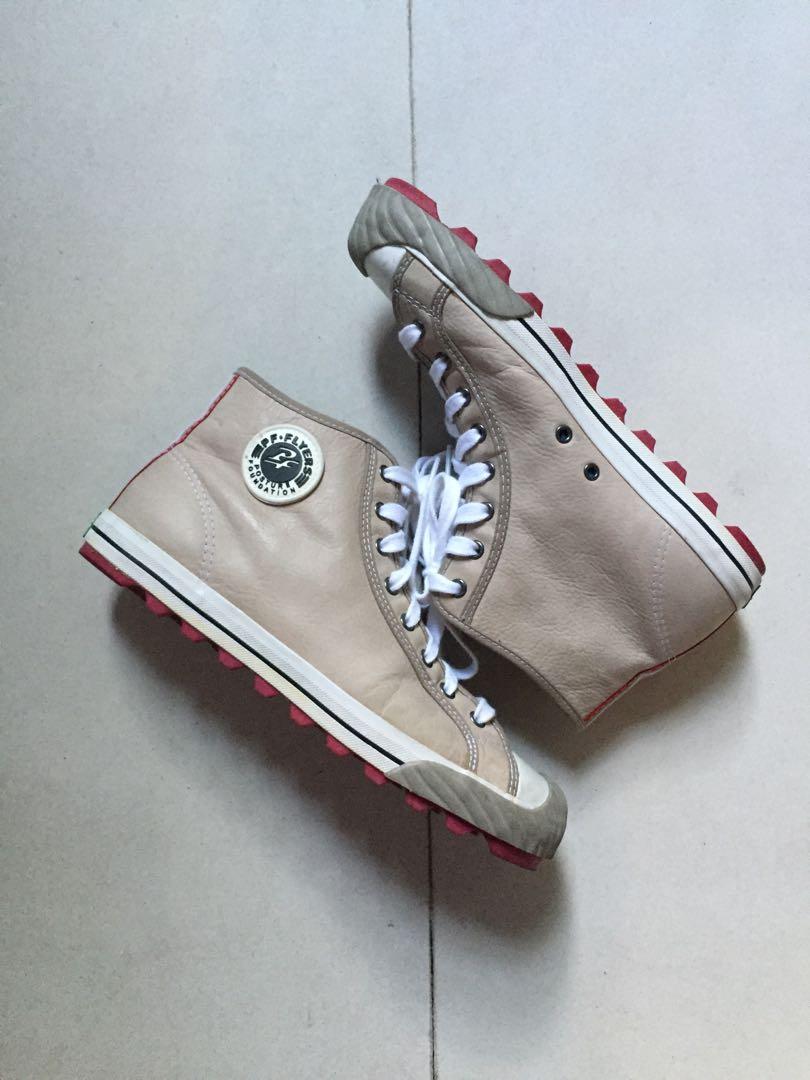 PF FLYERS GROUNDER HI LEATHER SNEAKERS