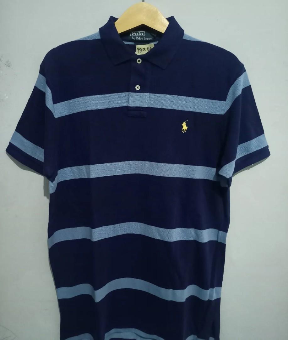 ralph lauren blue striped polo shirt
