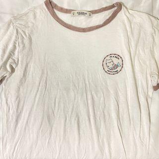 pull&bear ringer tee cat mermaid logo pull and bear pnb p&b