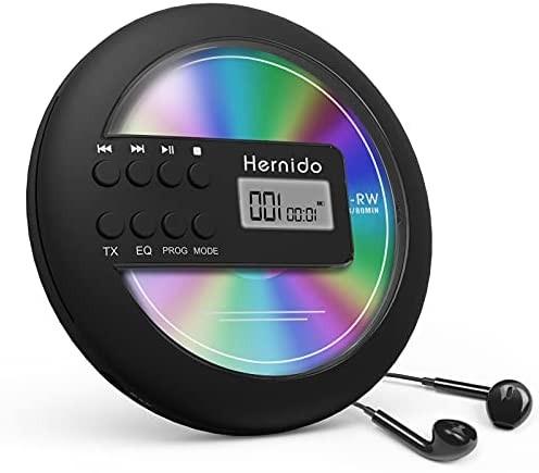 Portable CD Player for Car with Bluetooth Rechargeable Discman CD Player  Portable Built-in Speakers with Headphones LED Display Anti-Shock & Skip  Walkman for Home Travel and Car Adults Kids 