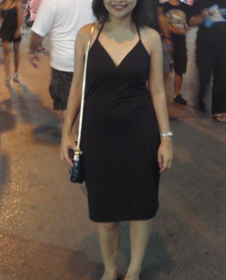 Sexy black halter dress (Category: Dresses) located in Imus. Submitted by sewitstina (Listing ID 1146443529, Image 1). Description: Stretchy fabric. I like bringing this to travels because it’s light to pack and it doesn’t wrinkle. Tagged as Medium but can fit Small. When laid flat: Armpit - 15 in Waist - 14 in Hips - 18 in Length from armpit down - 30 in.