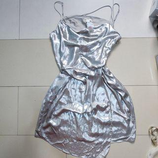 Silky Silver H&M Party/Evening Dress