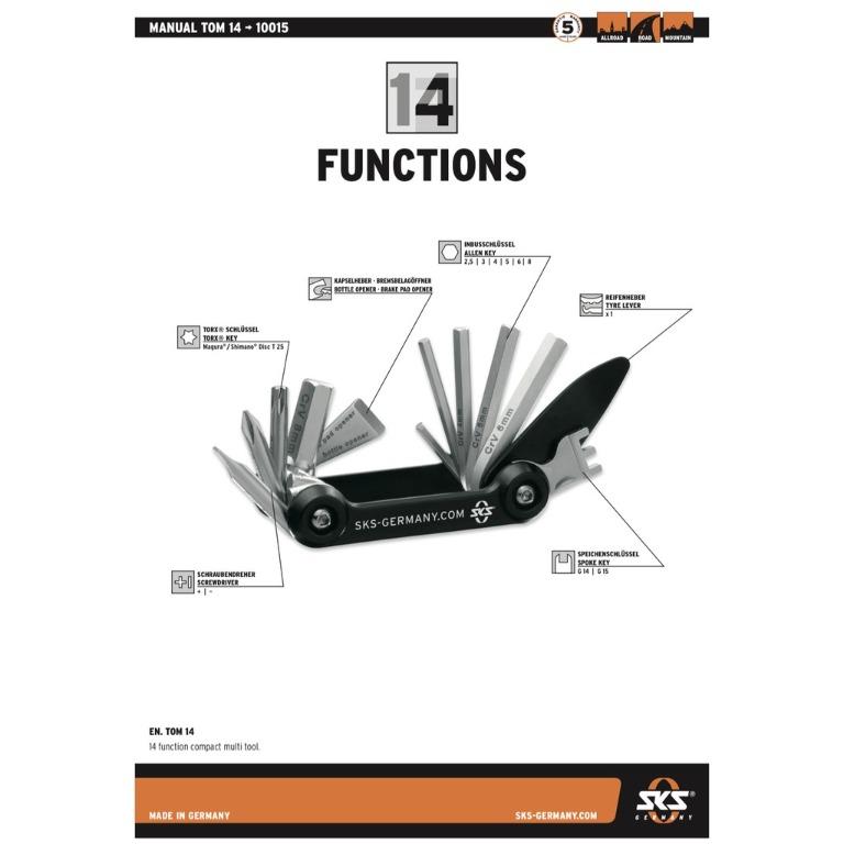SKS Bicycle Tools Tom14 (14 Function), Motorcycles, Motorcycle