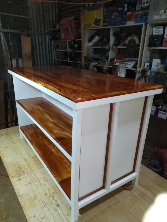 Solid Wood Kitchen Island with wood counter top ( Mahogany finished ...