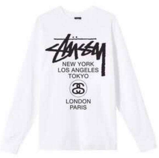 Stussy World Tour LS TEE, Men's Fashion 