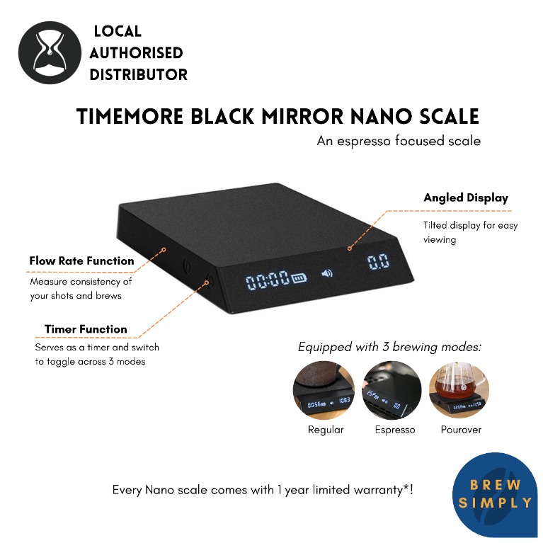 Timemore Black Mirror Nano Coffee Scale (Black) for Espresso and Pourover  Coffee, TV & Home Appliances, Kitchen Appliances, Coffee Machines & Makers  on Carousell