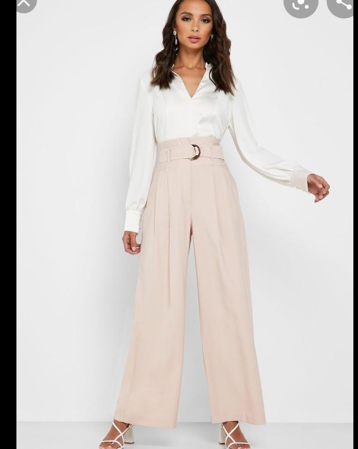 Topshop belted wide pant, Fesyen Wanita 