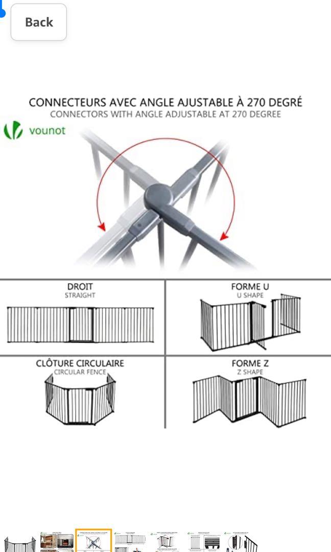 VOUNOT 5 Panel Metal Fire Guard, Hearth Gate, Fire Gate, Fireplace