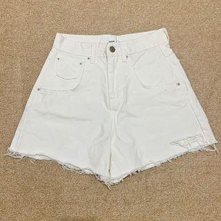 Ripped Shortpants White Denim Highwaist