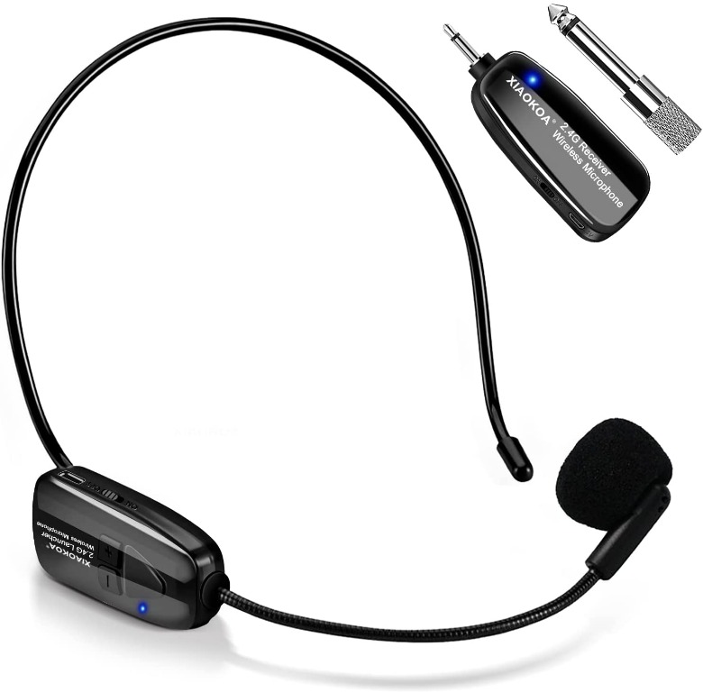 Wireless Microphone,XIAOKOA Amplifier Microphone and Headset 2 in1