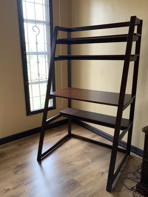 Wooden study table / Book shelf (Category: Tables & Sets) located in Las Pinas. Submitted by jjmscloset (Listing ID 1146363162, Image 1). Description: -Well used study table with chair both in good condition -NEGOTIABLE -PM for more details 😊.