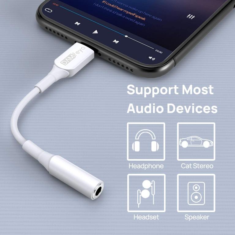 X69 Lightning to 3.5 mm Female Headphone Jack Adapter, DAMfeya [Apple