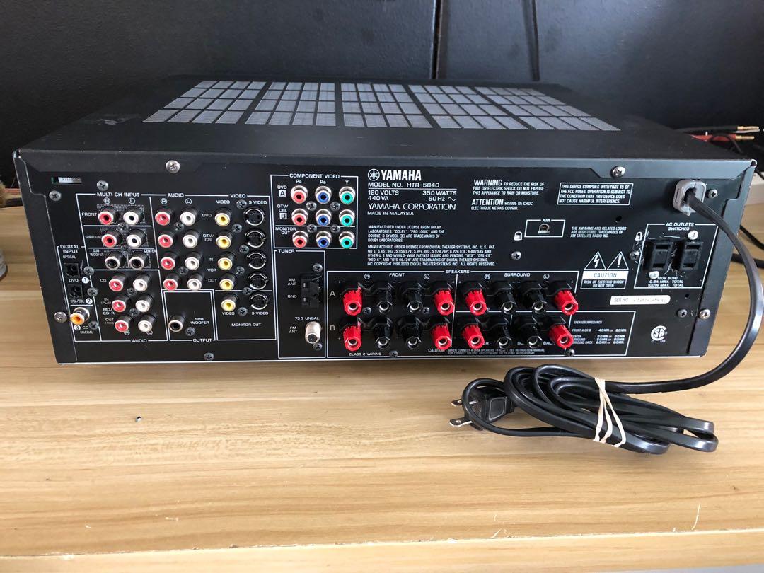 Yamaha HTR 5840 6.1 Ch. DOLBY Sur Sound AV 600W Receiver w/ remote 110v