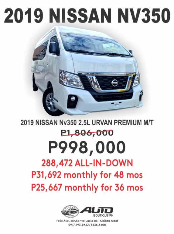 2019 nissan online urvan premium