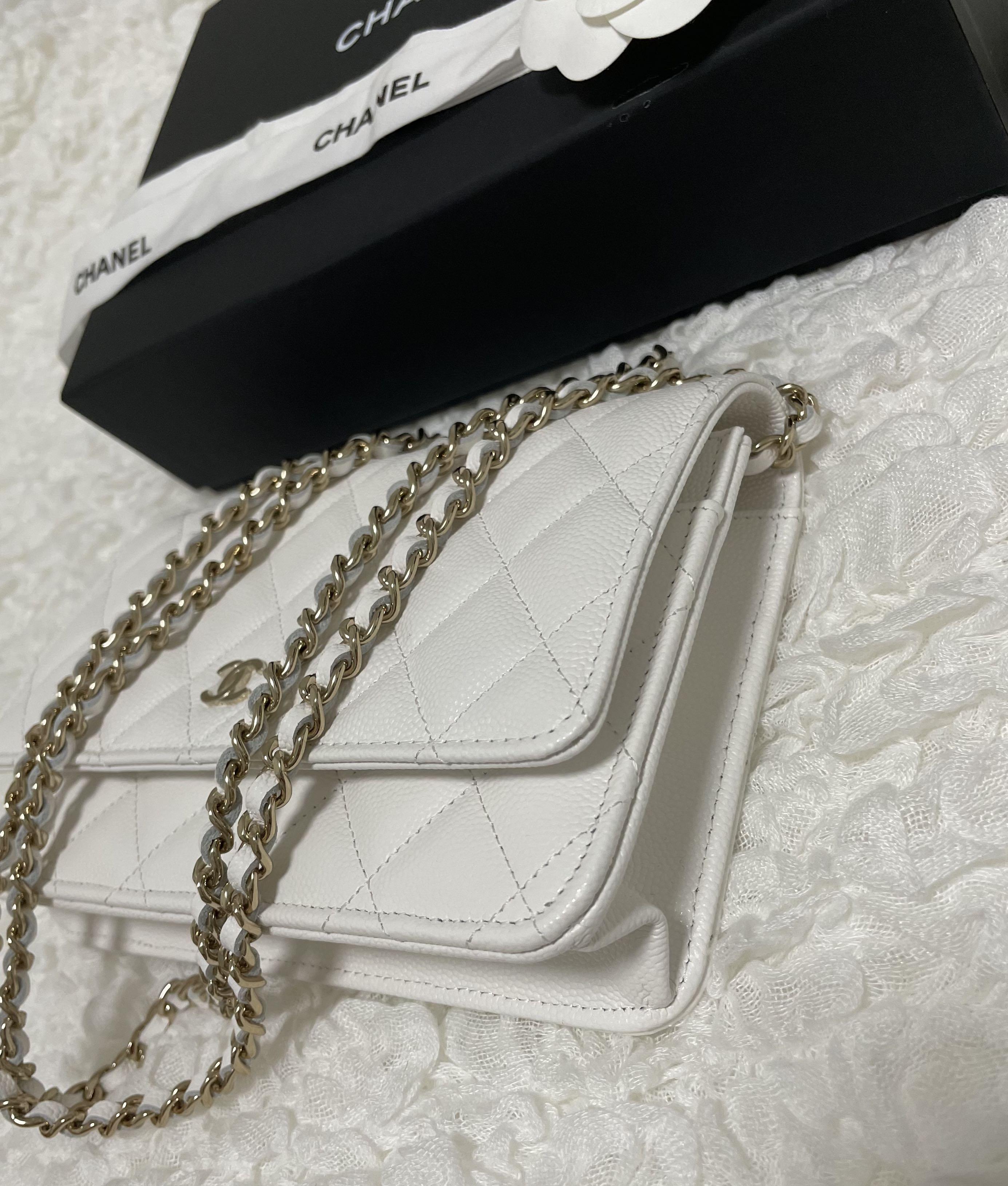Chanel Wallet on Chain, 22P Light Blue Caviar Leather, Gold Hardware, New  in Box