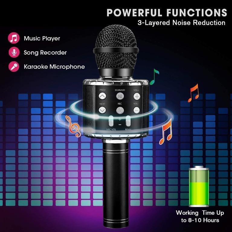BlueFire Wireless 4 in 1 Bluetooth Karaoke Microphone with LED Lights,  Portable Microphone for Kids, Best Gifts Toys for Kids, Girls, Boys and  Adults