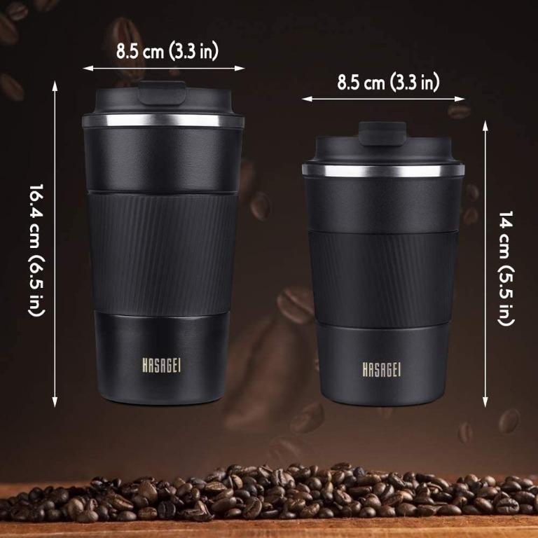 Travel Mug, Hasagei Reusable Coffee Cup With Leak Proof Lid, Double Walled  Vacuum Stainless Steel Insulated Coffee Mug(black, 520ml)