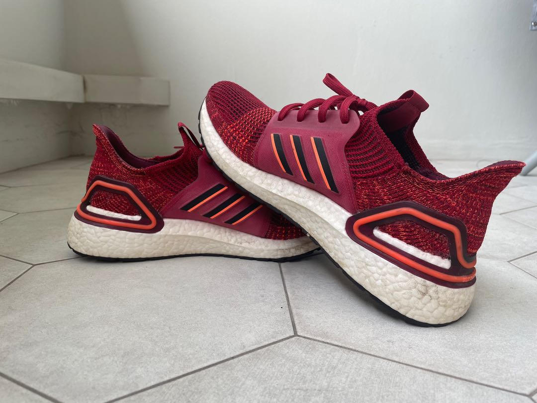 ADIDAS ULTRABOOST 19 ACTIVE MAROON ACTIVE MAROON CORE BLACK MAROON Men s Fashion Footwear Sneakers on Carousell
