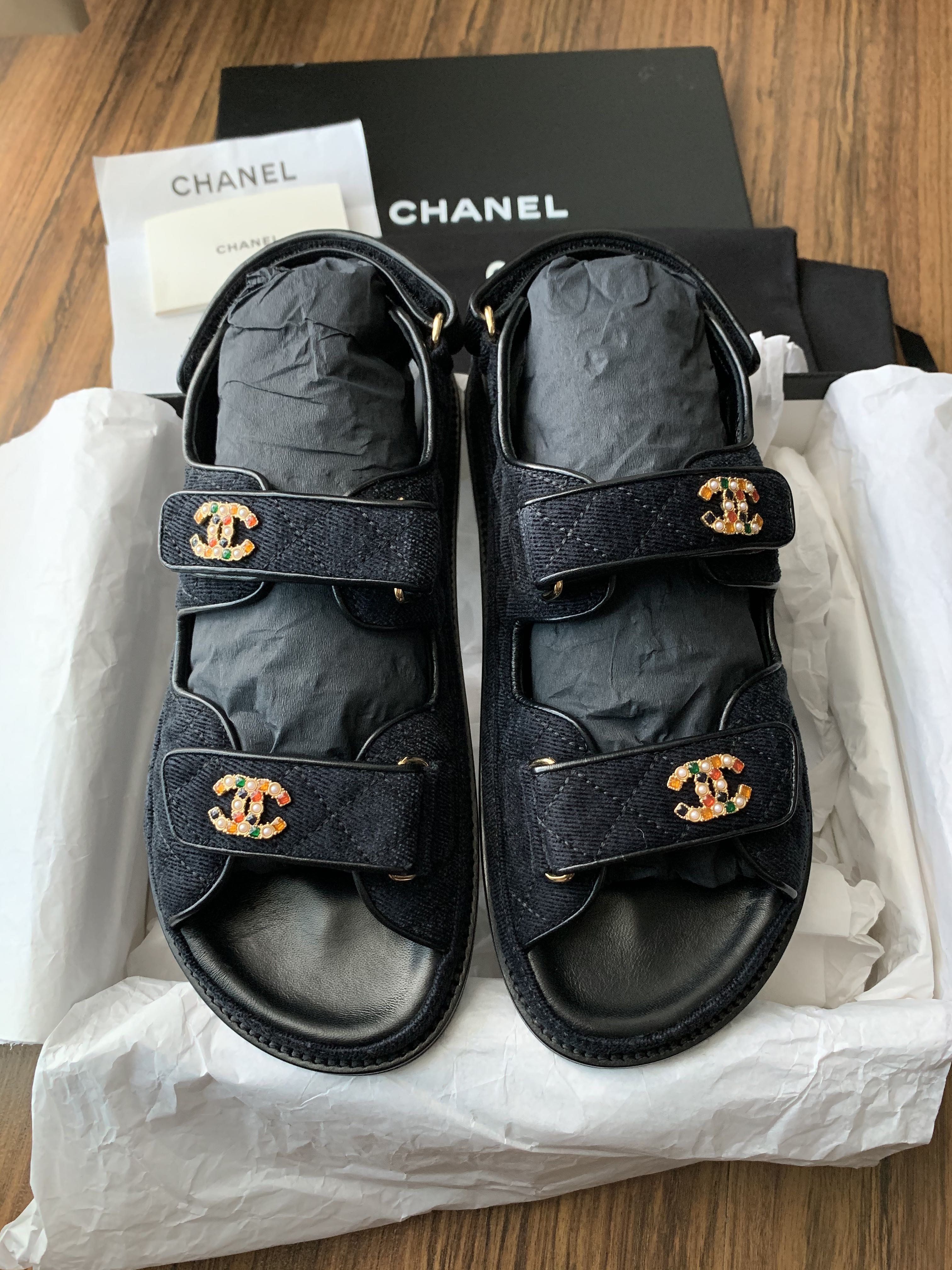 Authentic Chanel dad sandals size 40 Luxury Apparel on Carousell