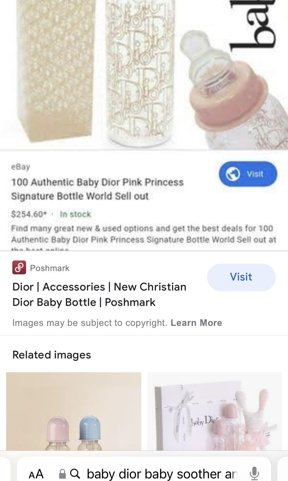 Baby Dior Pacifier Baby Soothers Baby Feeding Milk Bottle Set RARE ...