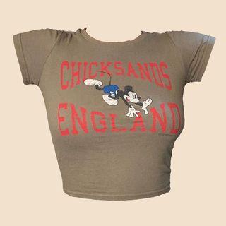 Baby Tee Chicksands England Disney Merchandise tumblr crop top graphic tee korean shirt vintage y2k