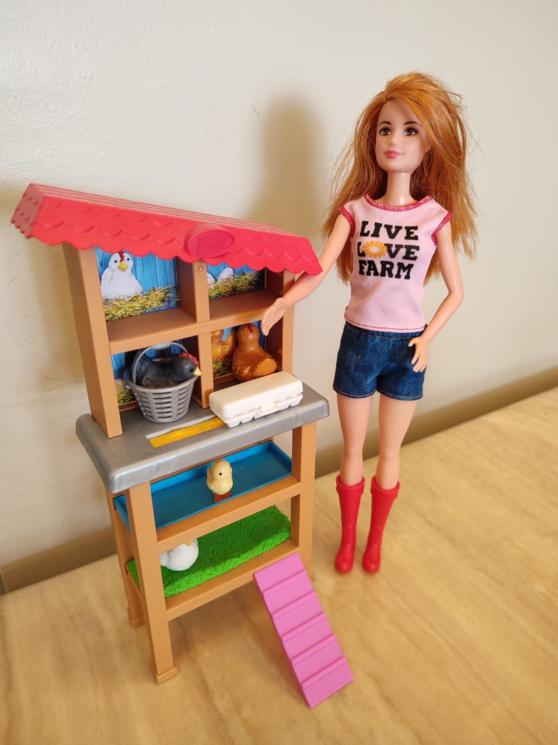 Barbie chicken farmer store set
