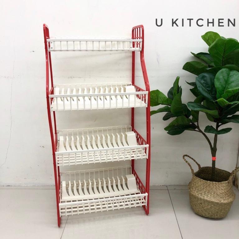 Betterware 4 Tier Dish Rack Dish Drainer Kitchen Rack Rack Pinggan 89 4 Furniture Home Living Furniture Shelves Cabinets Racks on Carousell