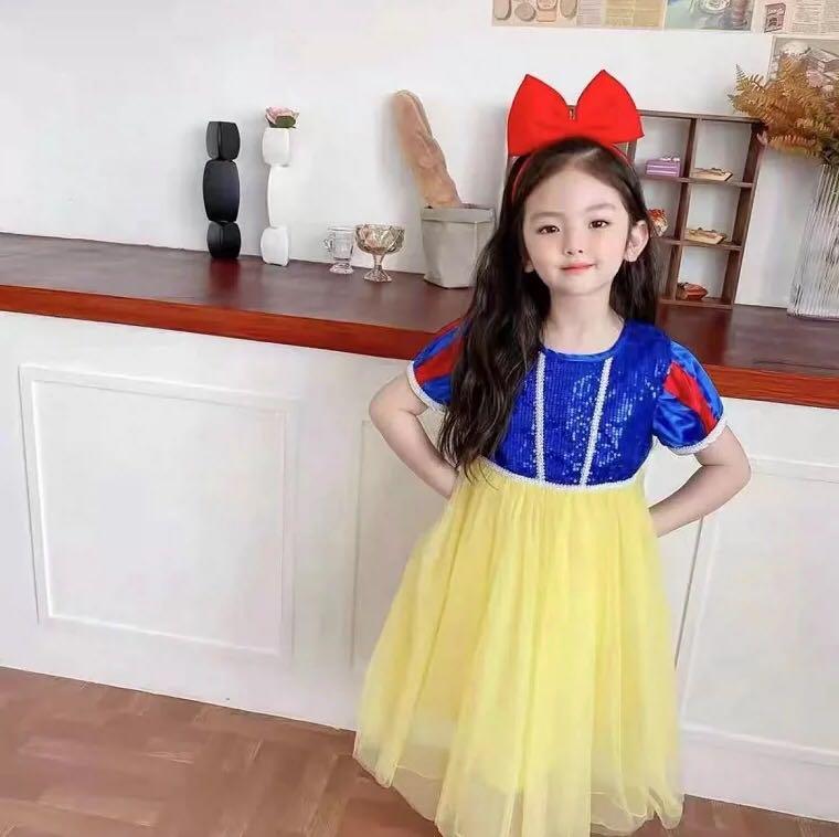 Kids Girl's Princess Fairytale Dress Up Costume Belle Cinderella Aurora Rapunzel 