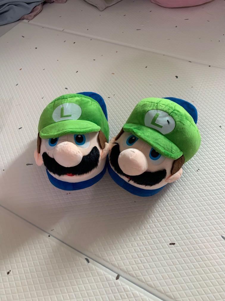 Brand New Mario Luigi Plush Slippers for Adults