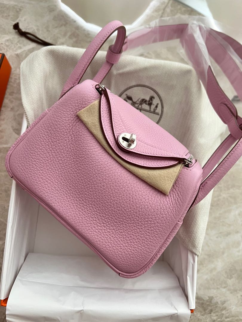 Hermès Mini Lindy 20 Mauve Sylvestre Clemence PHW - Klueles - shop