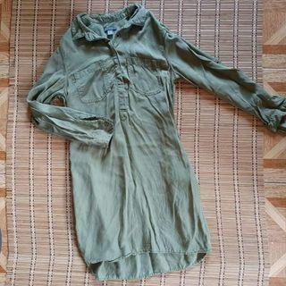 branded army green dress