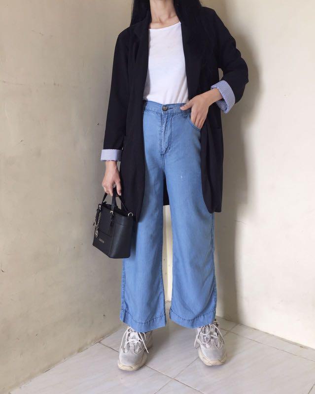 celana kulot soft jeans highwaist Size 