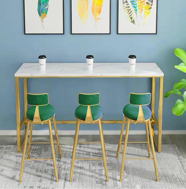 Chair Bar Dining Table Counter option Marble High Bistro Cafe