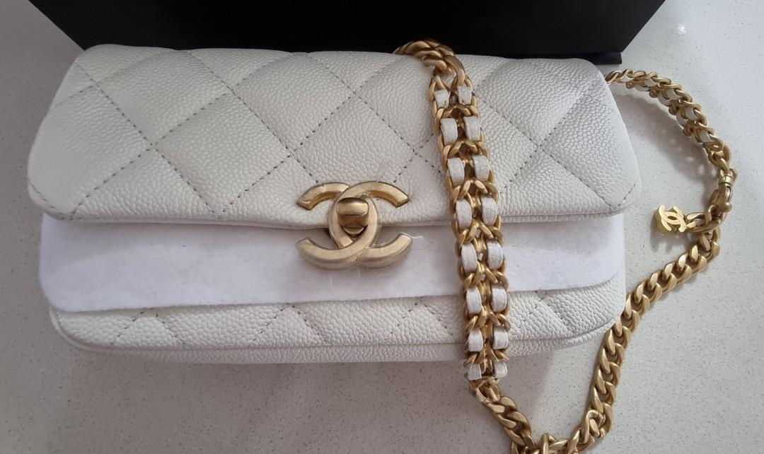 Chanel CC In Love Heart Belt Bag Gold Lambskin Light Gold Hardware   Madison Avenue Couture