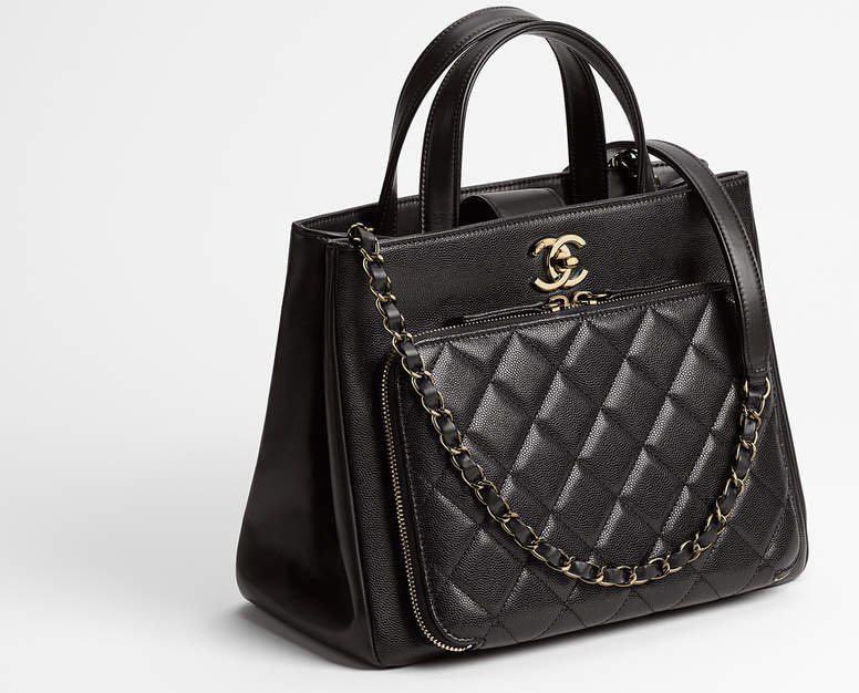 Chanel Black Quilted Calfskin Coco Luxe Large Shopping Bag – FashionsZila