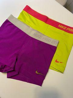 yellow nike pro shorts